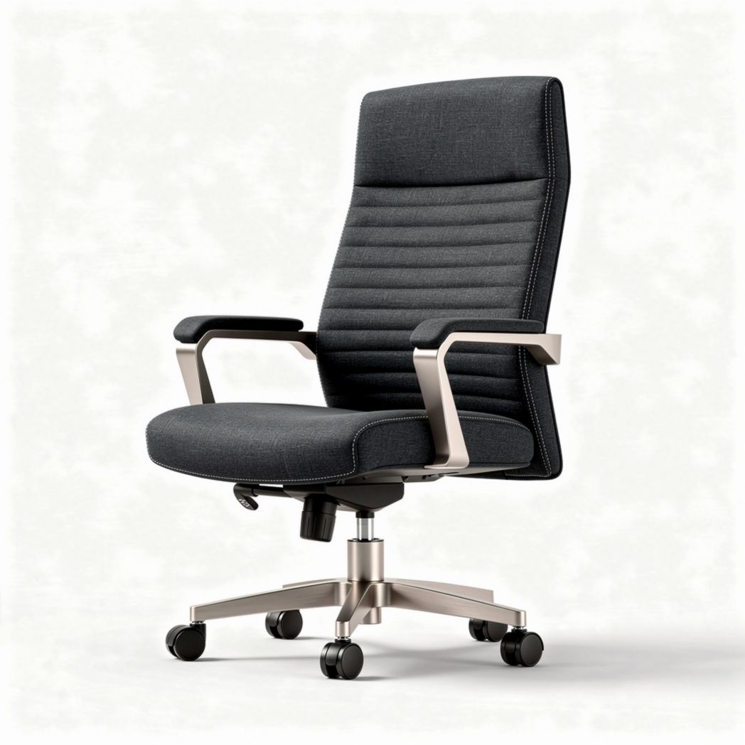 Office chair with adjustable height and fabric upholstery in gray 45 x 55 x 100cm