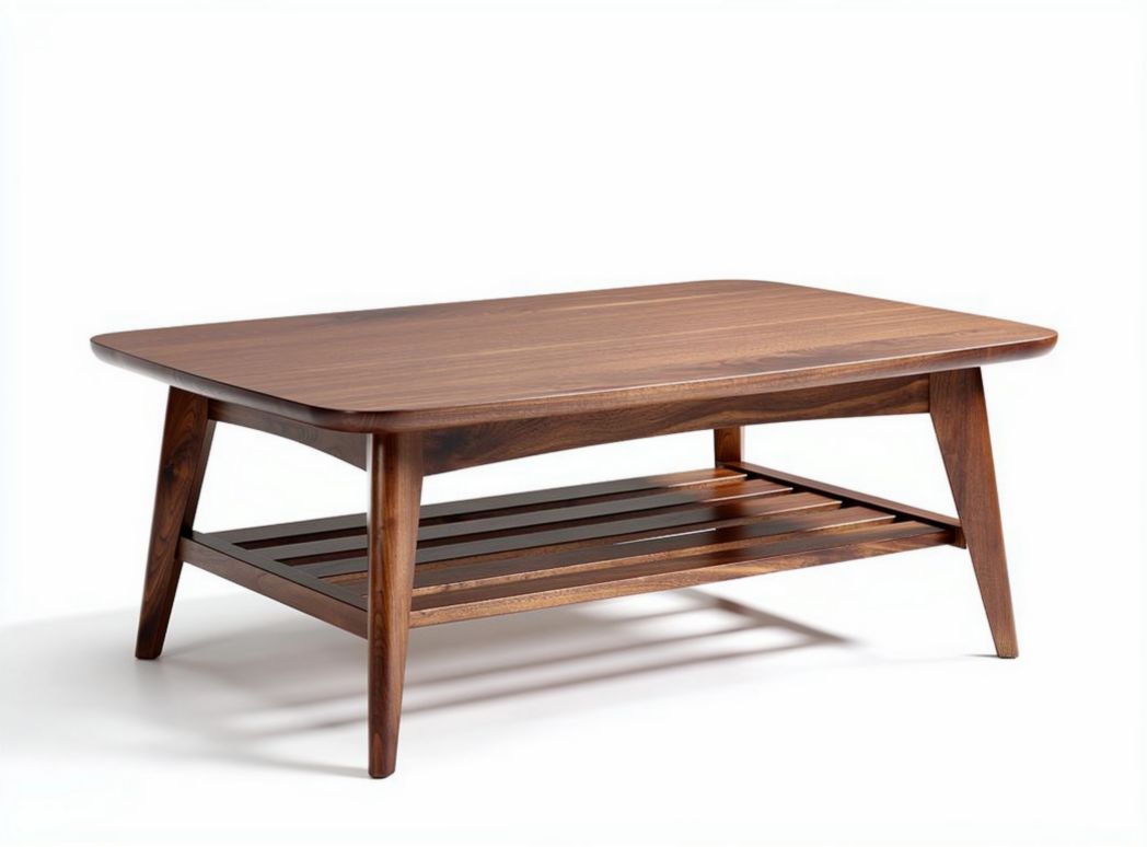 Wooden coffee table with open shelf for living room 100 x 60 x 45cm