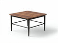 Wooden coffee table with black metal legs 90 x 90 x 45cm