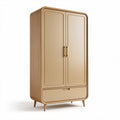 Wooden storage cabinet with two doors and a drawer 100 x 60 x 40cm in beige color