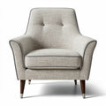 Fabric upholstered armchair with tapered wooden legs in light gray 75 x 80 x 90cm