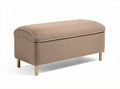 Fabric storage ottoman bench with gold metal legs 100 x 40 x 45cm